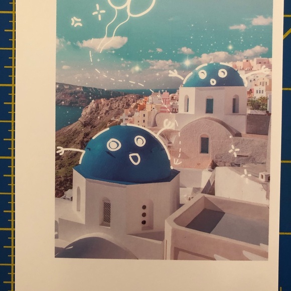 🌻10/$10🌻 Santorini Postcard Wall Deco Picture - Picture 3 of 5